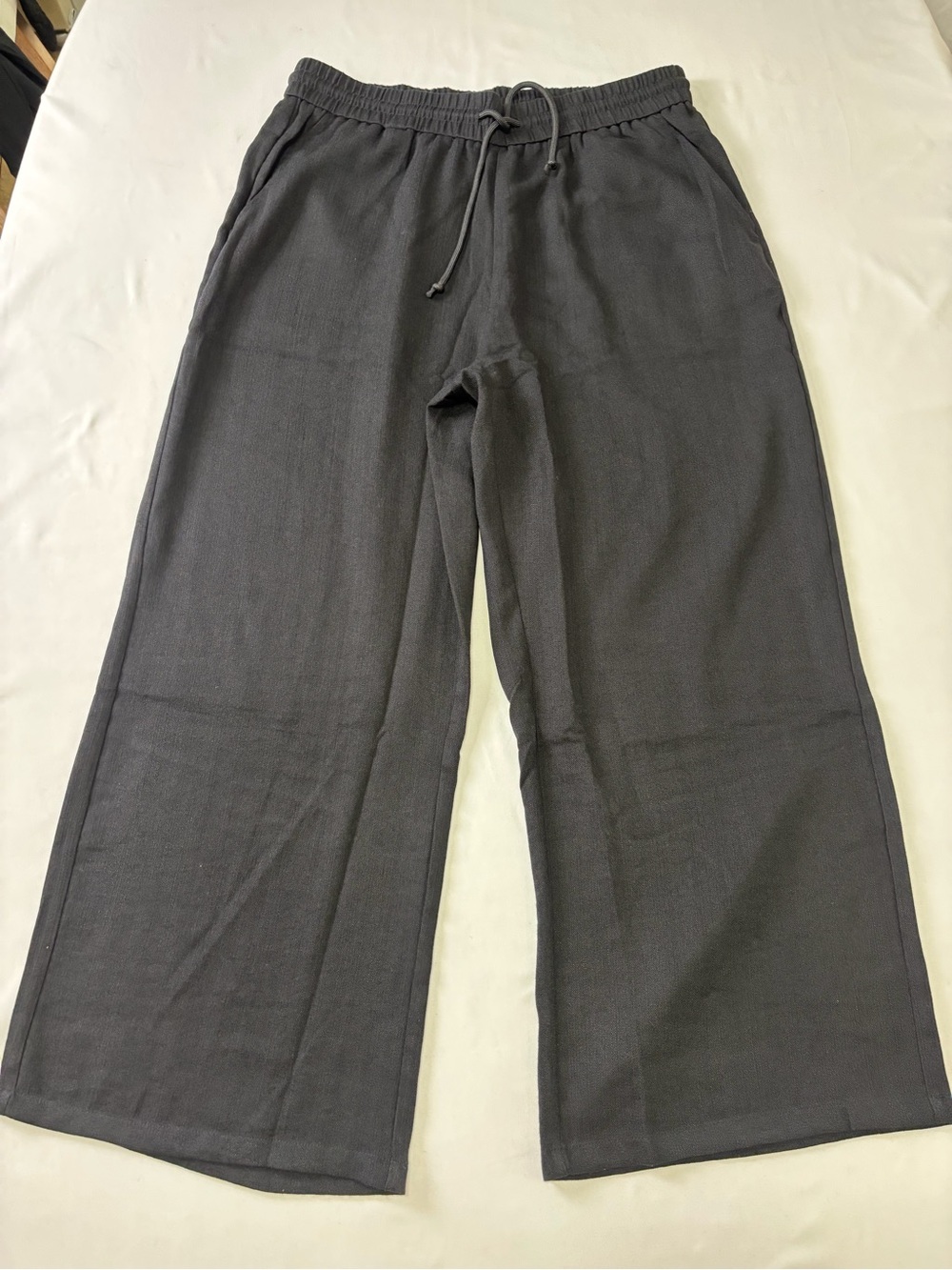 HALARA Women's Wide-Leg Drawstring Lounge Pants in Black